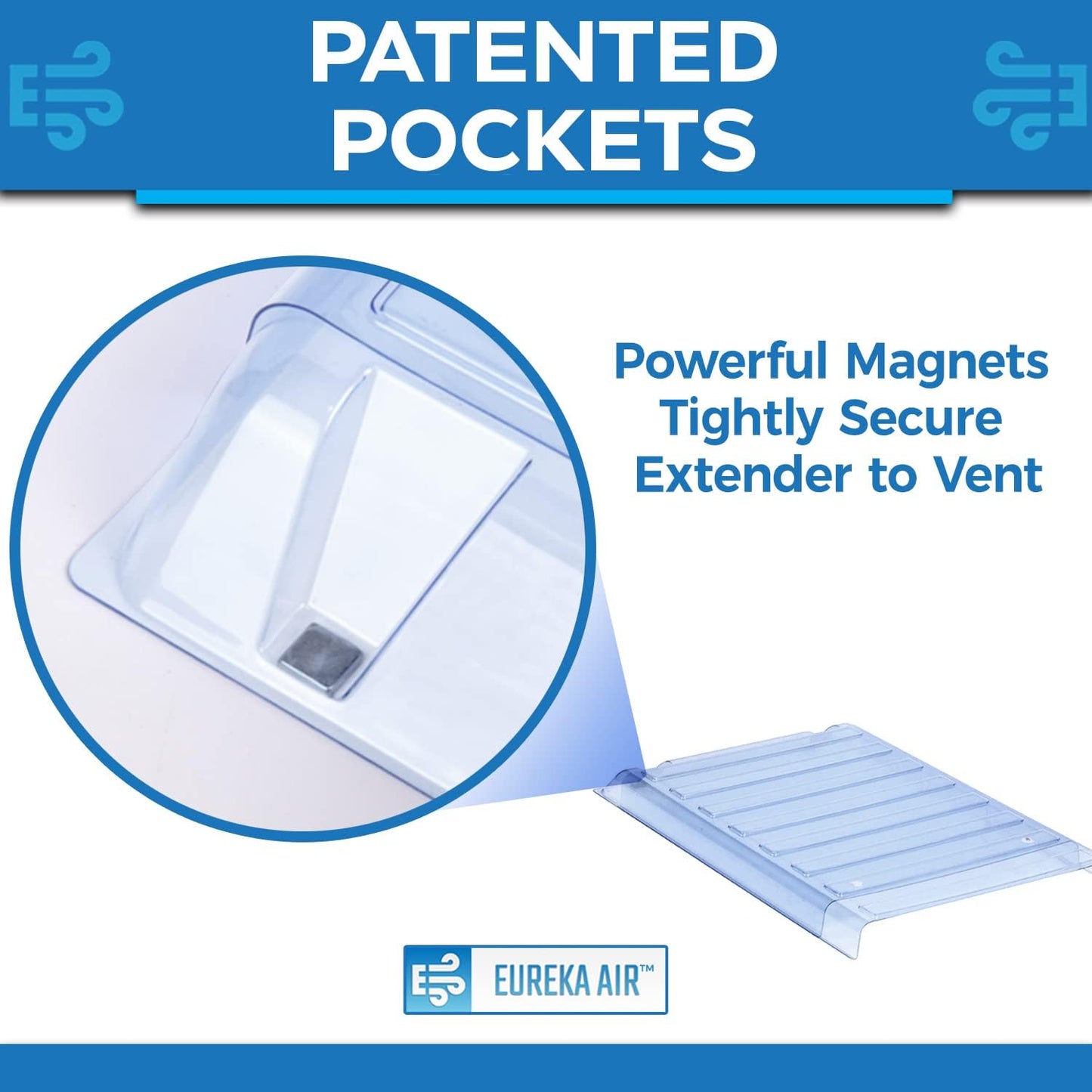 Vent Extender for Under Furniture Magnetic Thick  Premium Material, Fits Floor Registers 10" and 12" Wide, Extends up to 33" Long