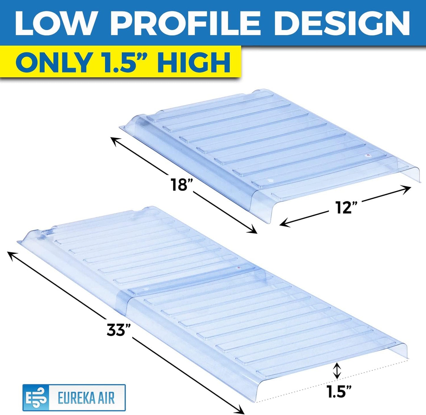 Vent Extender for Under Furniture Magnetic Thick Premium Material, Fits Floor Registers 10" and 12" Wide, Extends up to 33" Long