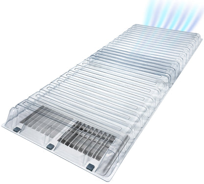 Under Furniture Vent Extender Air Deflector, Fits 10 in and 12 in Floor Registers, Adjustable 17”–33”, Attaches with 3 Neodymium Rare Earth Magnets - Version 2.0